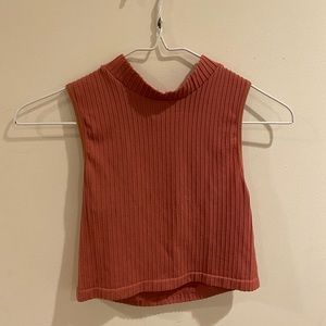 Cropped mock neck